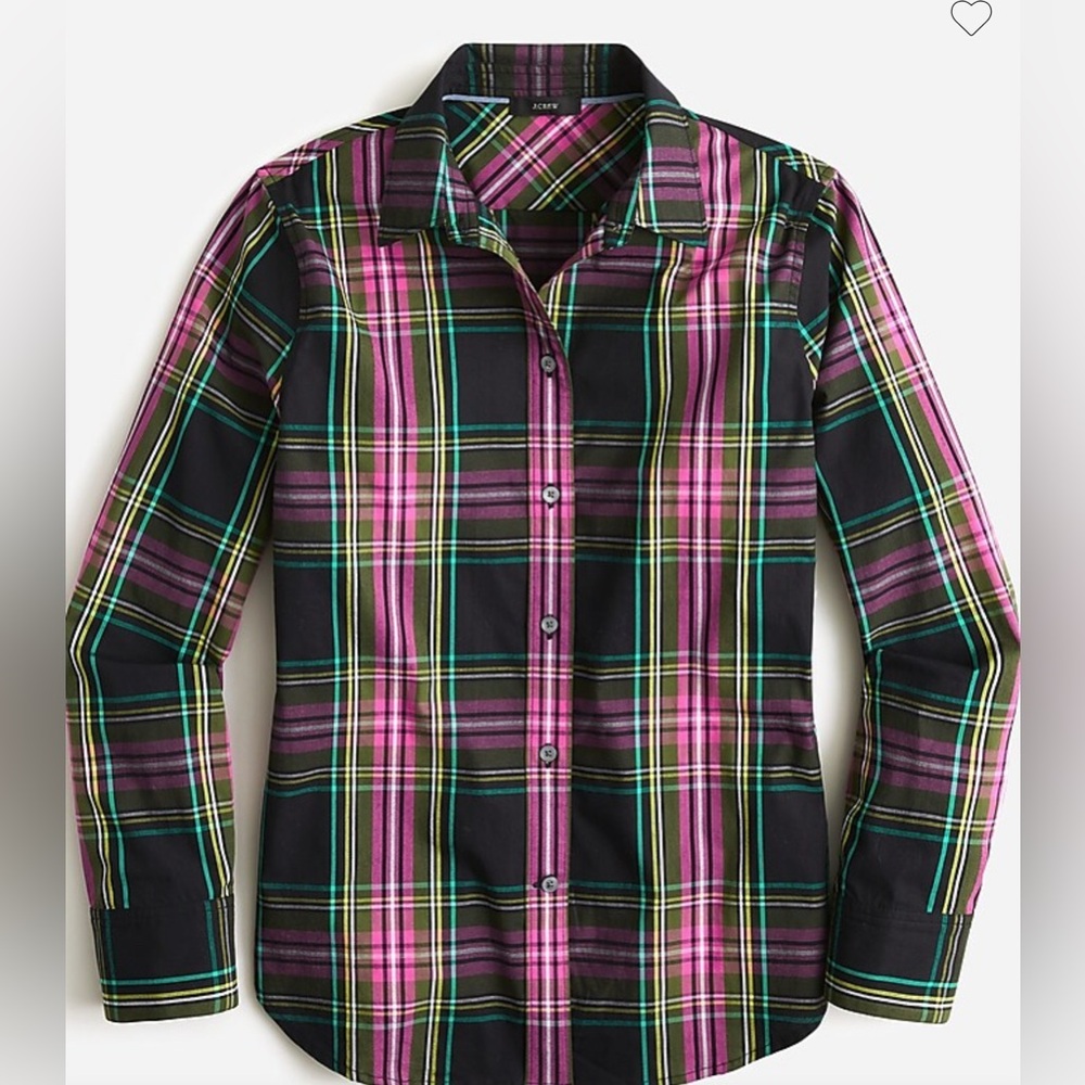 J.Crew Plaid Button-Up Shirt worn once Size 8 slim fit